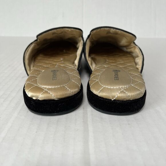 Birdies Phoebe Embroidered Floral Jacquard Slipper Mules Flats in Black Size 8.5 - Picture 7 of 15